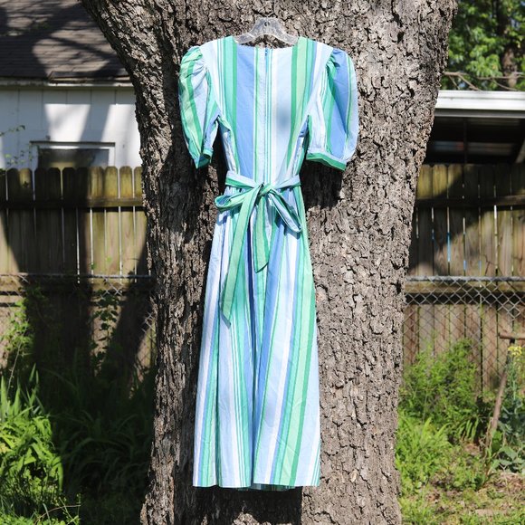 Vintage Laura Ashley Striped Dress - Picture 2 of 8